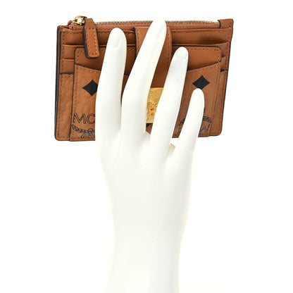 MCM Calfskin Visetos Patricia Mini Card Holder Cognac 2 of 6