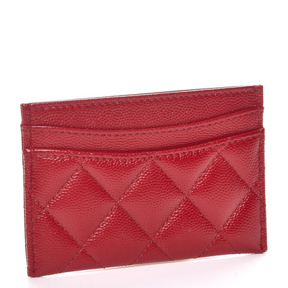 Chanel Caviar Quilted Card Holder Dark Red 3 of 9