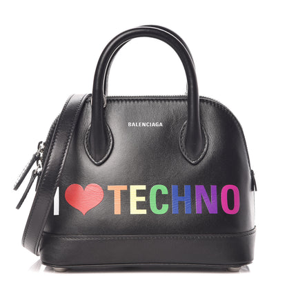Balenciaga Calfskin I Love Techno XXS Ville Top Handle Bag Black Multicolor 1 of 8