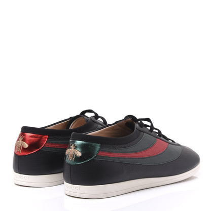 Gucci Calfskin Mens Web Falacer Sneakers 10.5 Black 4 of 8