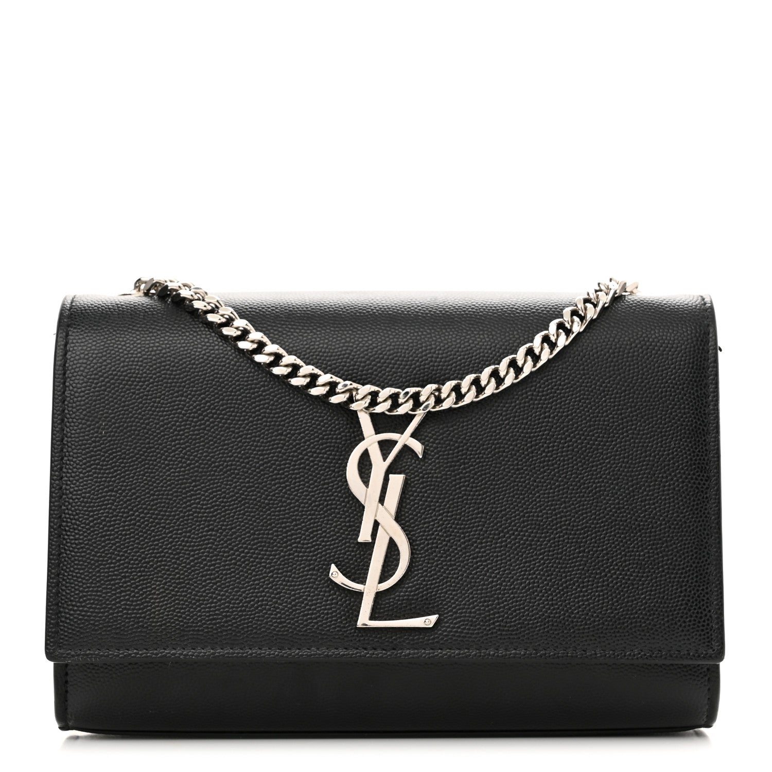 Saint Laurent Grain De Poudre Small Monogram Kate Satchel Black 1 of 13