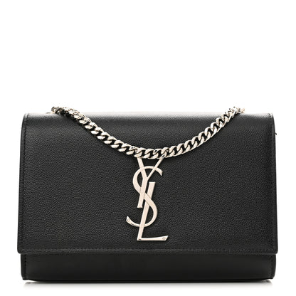 Saint Laurent Grain De Poudre Small Monogram Kate Satchel Black 1 of 13