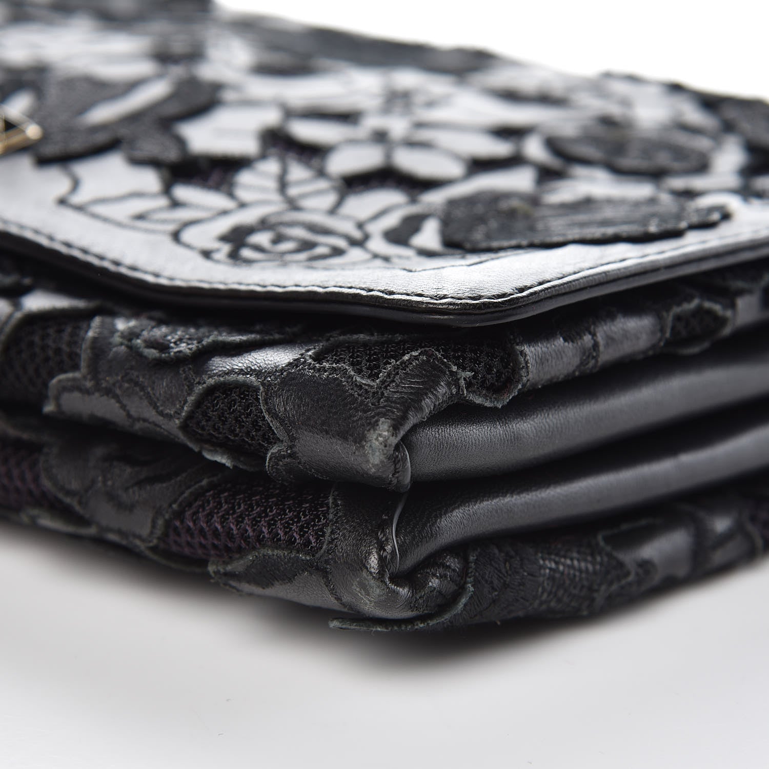 Valentino Garavani Lambskin Lace Large Girello Flap Black 9 of 10