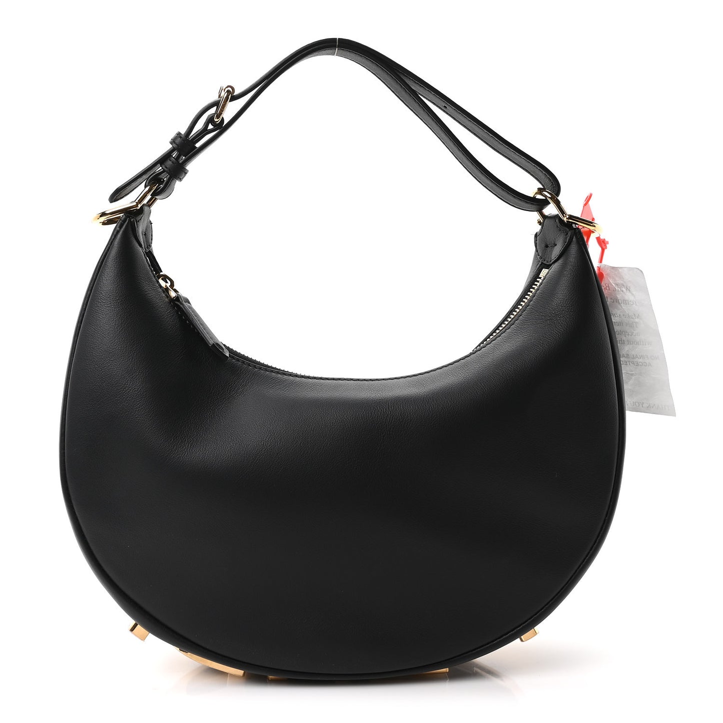 Vitello Grace Matte Small Fendigraphy Hobo Bag Black