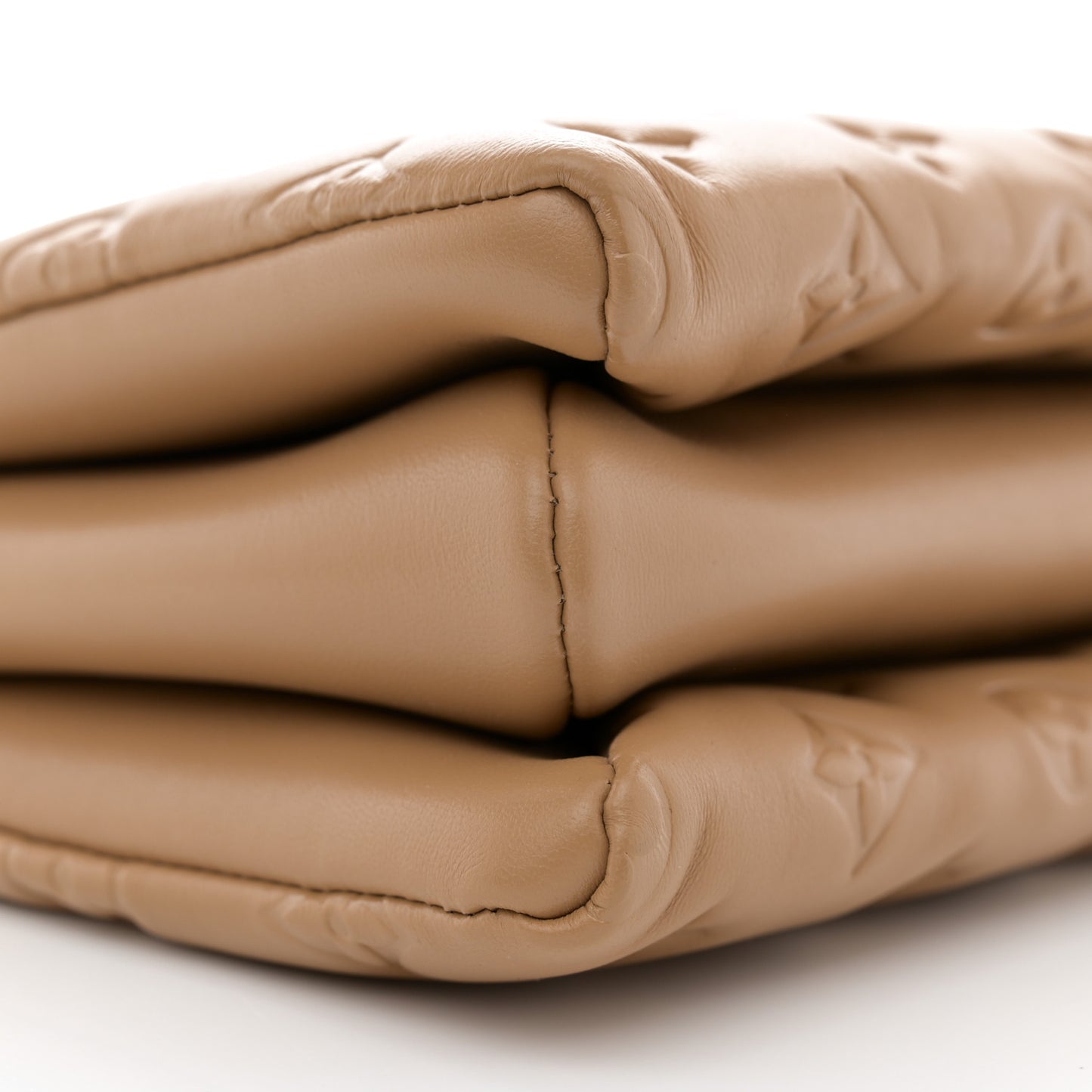 Lambskin Embossed Monogram Coussin PM Camel