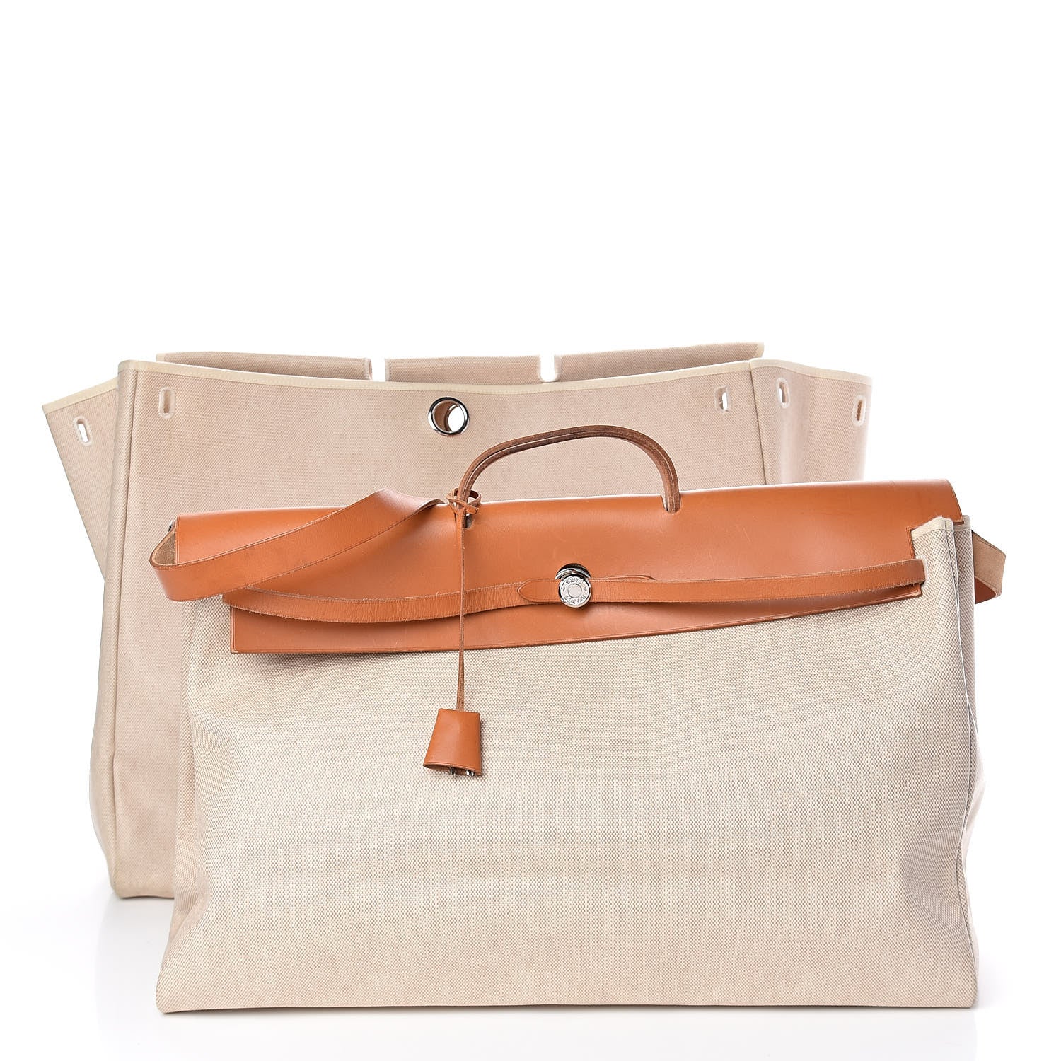 Hermes Toile Vache Calfskin Herbag Cabin Natural 3 of 20