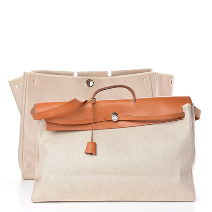 Hermes Toile Vache Calfskin Herbag Cabin Natural 3 of 20