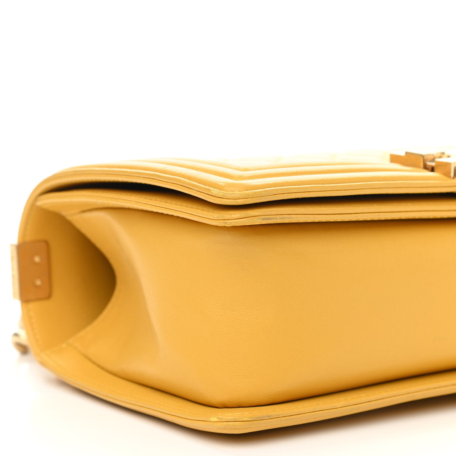 Chanel Calfskin Quilted Medium Boy Flap Yellow 5 of 13