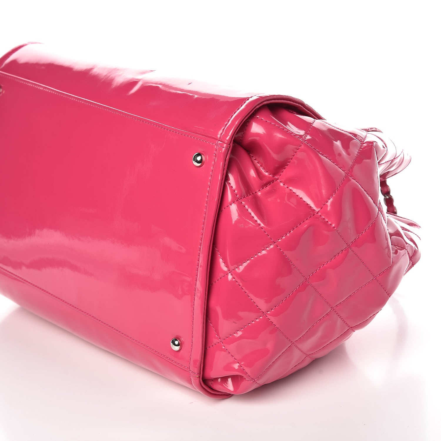 Chanel Vinyl Lipstick Ligne Accordion Tote Pink 6 of 15