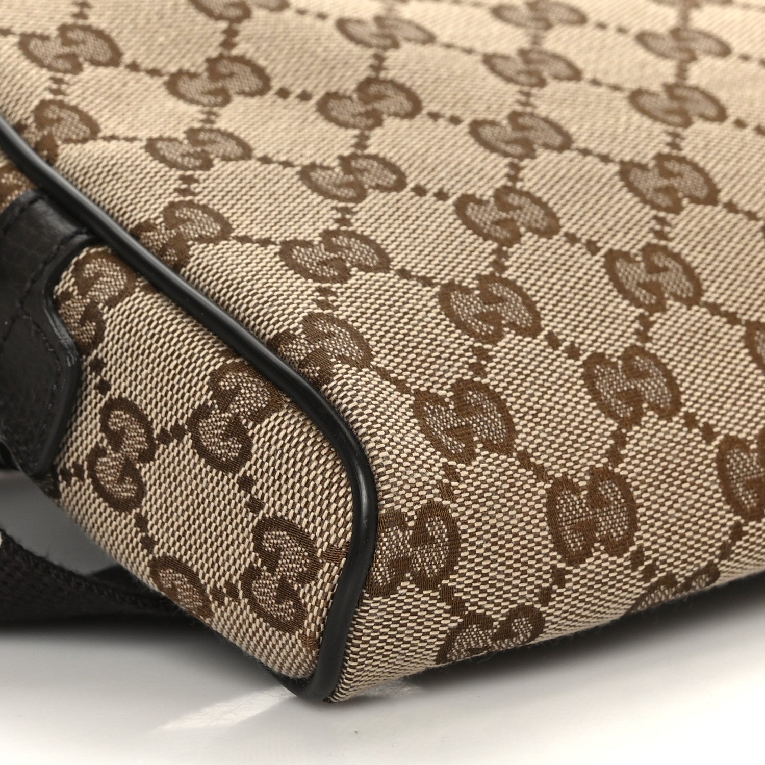 Gucci Monogram Dollar Calfskin Belt Bag Beige Ebony Testa di Moro Marrone Scuro 8 of 9