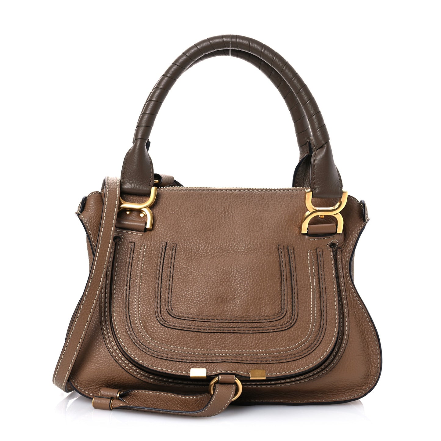 Calfskin Small Marcie Satchel Tan