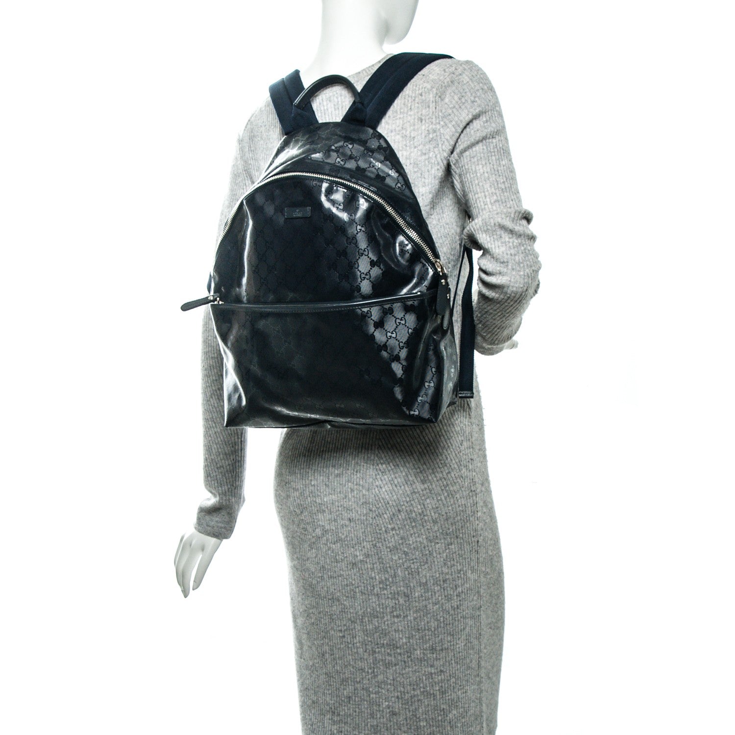 Gucci Imprime Monogram Medium Classic Backpack Navy 2 of 7