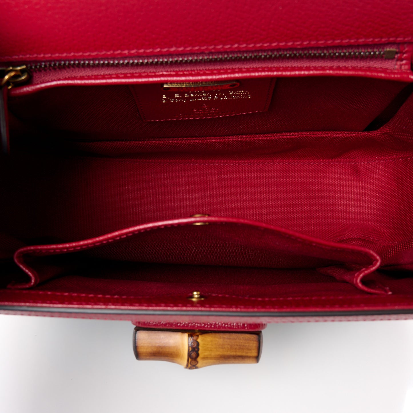 Canvas Calfskin 100 Centennial Music Medium Bamboo 1947 Top Handle Bag Ivory Red
