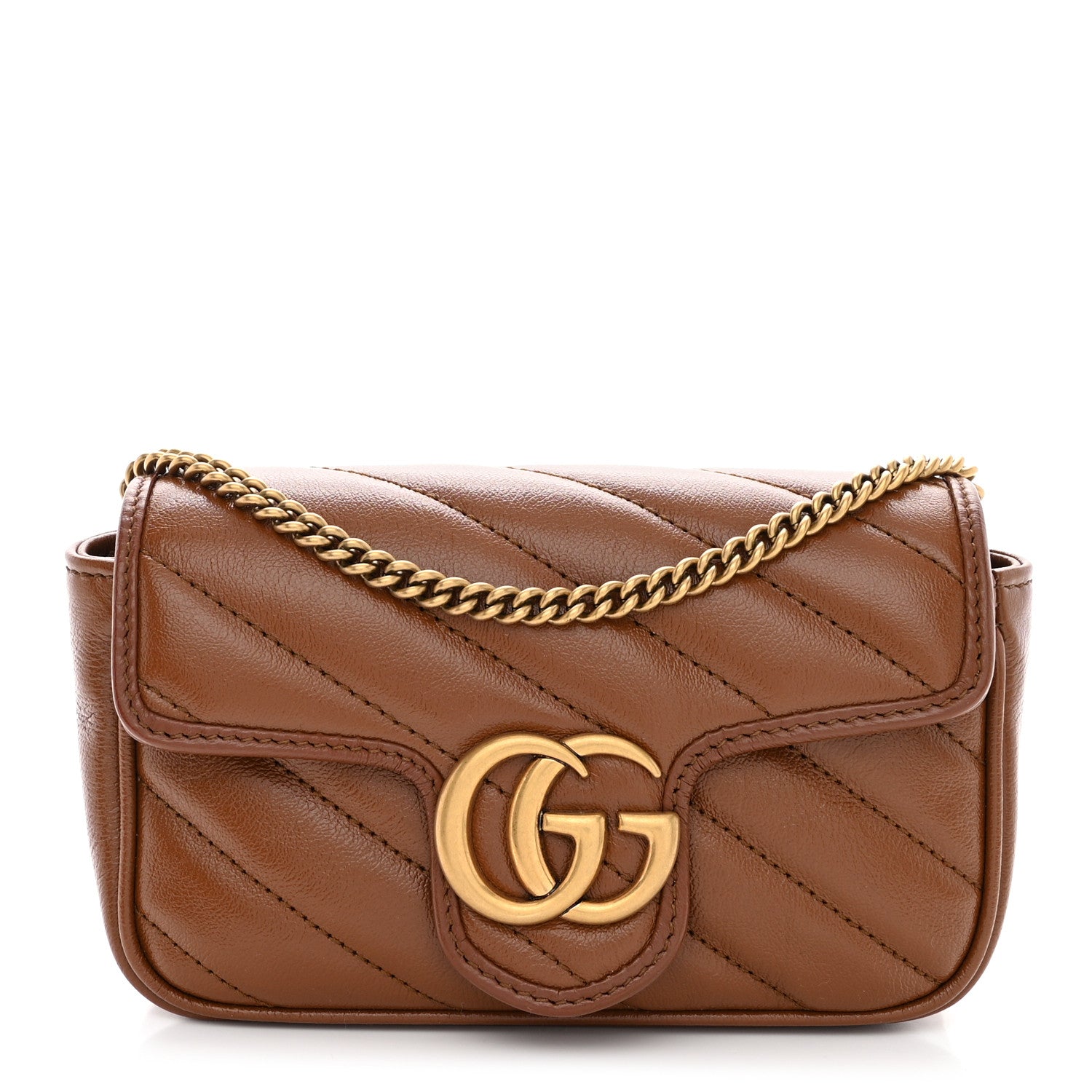 Gucci Azalea Calfskin Matelasse Diagonal Super Mini GG Marmont Shoulder Bag Cuir 1 of 11