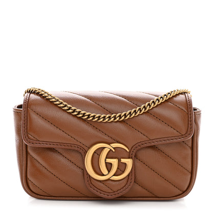 Gucci Azalea Calfskin Matelasse Diagonal Super Mini GG Marmont Shoulder Bag Cuir 1 of 11