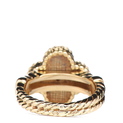 Van Cleef & Arpels 18K Yellow Gold Diamond Vintage Alhambra Ring 49 4.75 4 of 6