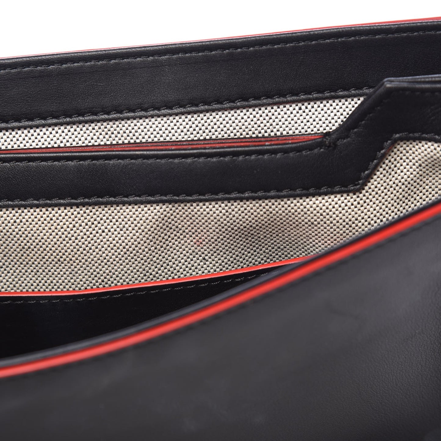 Calfskin Palazzo Shoulder Bag Black Red