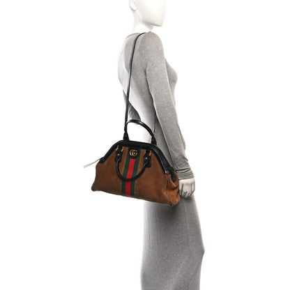 Gucci Suede Ophidia Medium Re(Belle) Top Handle Bag Nocciola Black 2 of 10