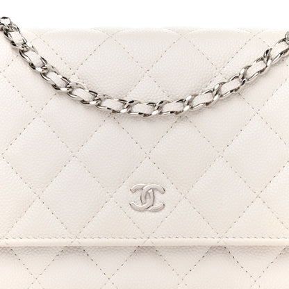 Chanel Caviar Quilted Wallet On Chain WOC White 9 of 14