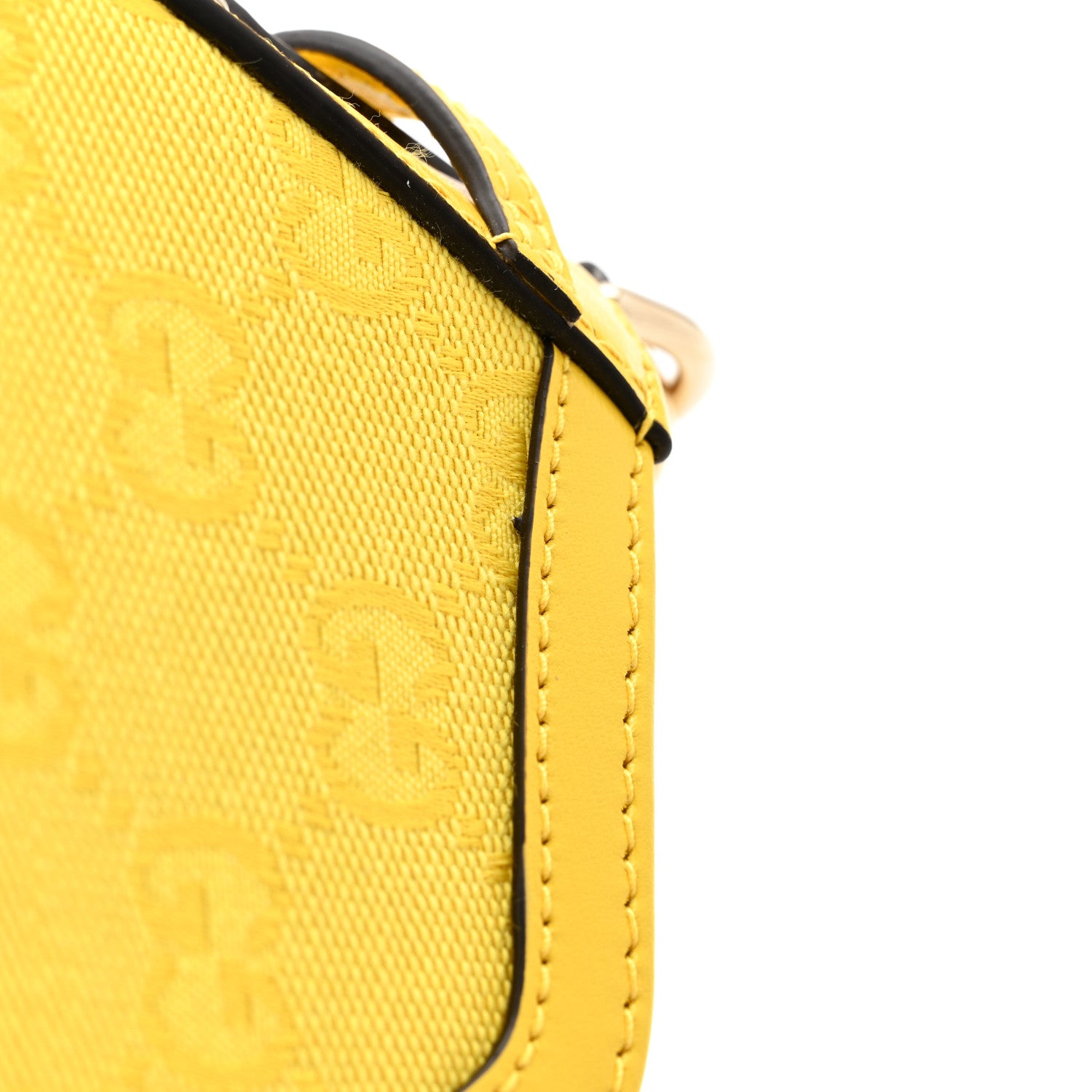 Gucci Calfskin Monogram Mini Moon Side Shoulder Bag Yellow 13 of 13