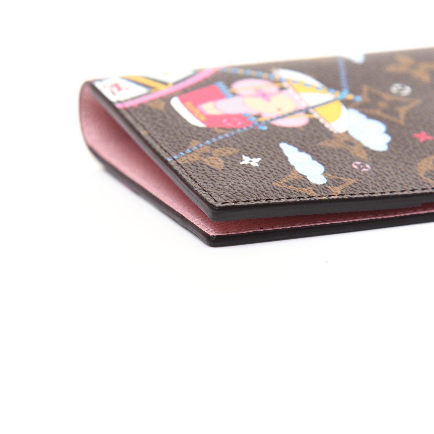 Louis Vuitton Monogram 2020 Christmas Animation Big Wheel Passport Cover Rose Ballerine 6 of 11