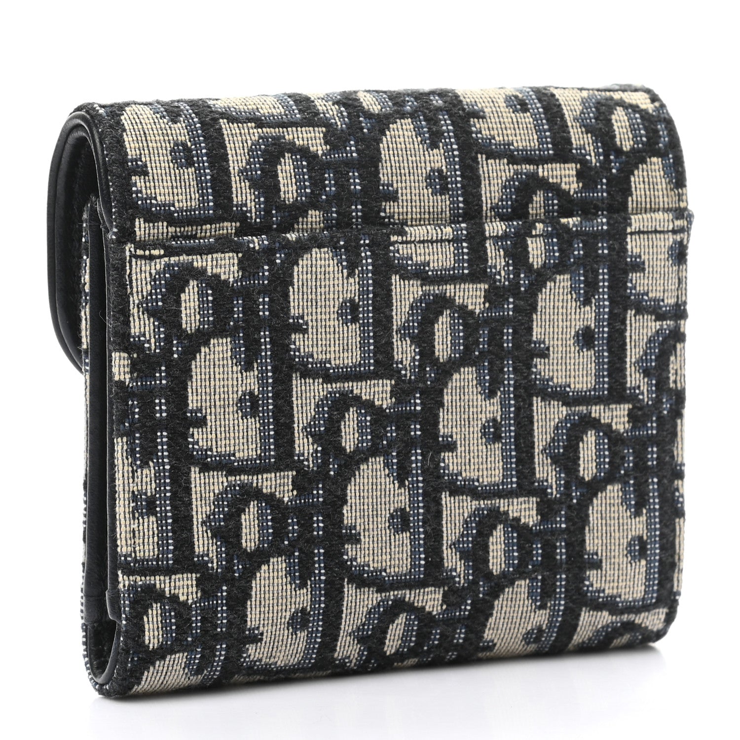 Christian Dior Oblique Saddle Lotus Wallet Blue 3 of 9