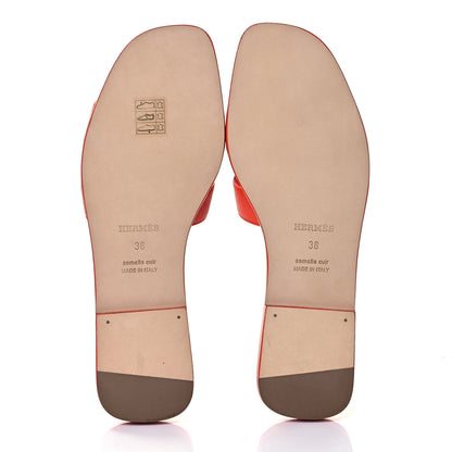 Hermes Epsom Oran Sandals 38 Orange Poppy 5 of 9