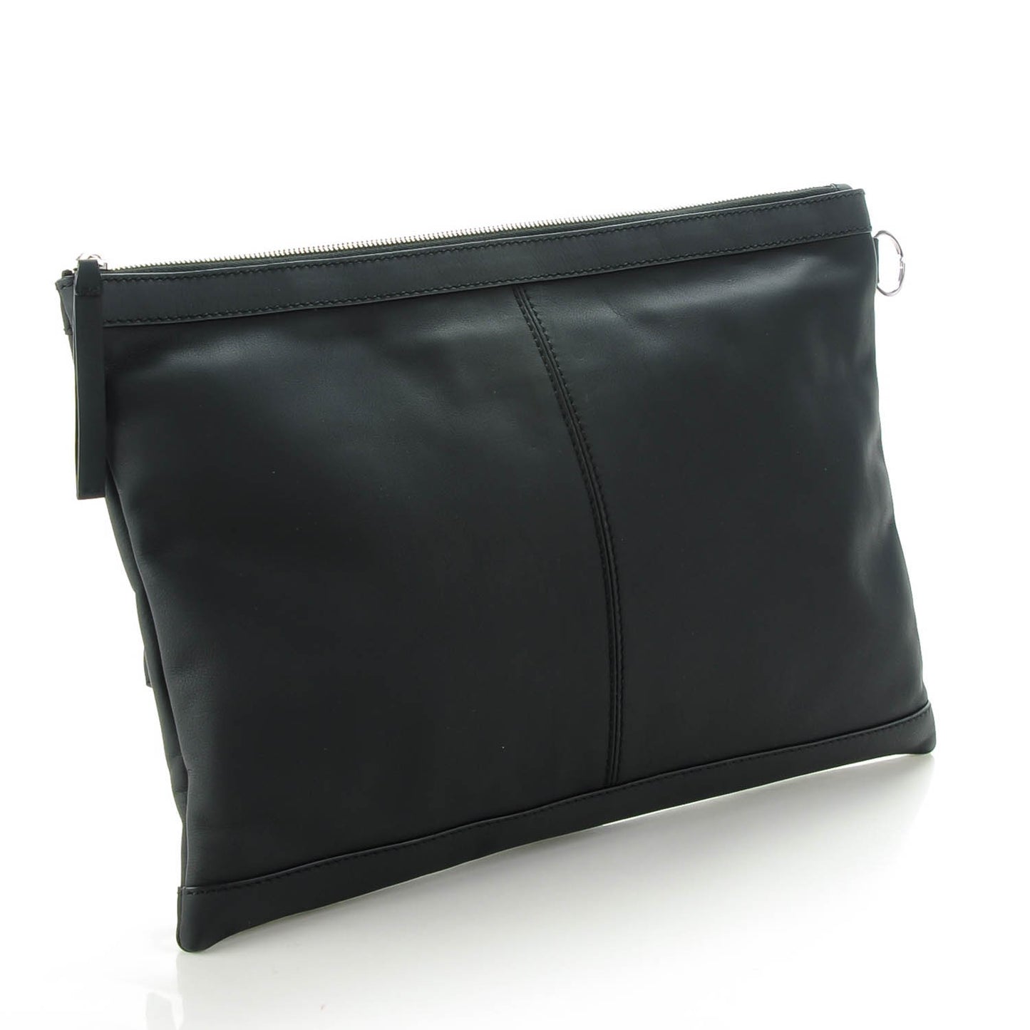 Rubber Calfskin Marble Clip M Black