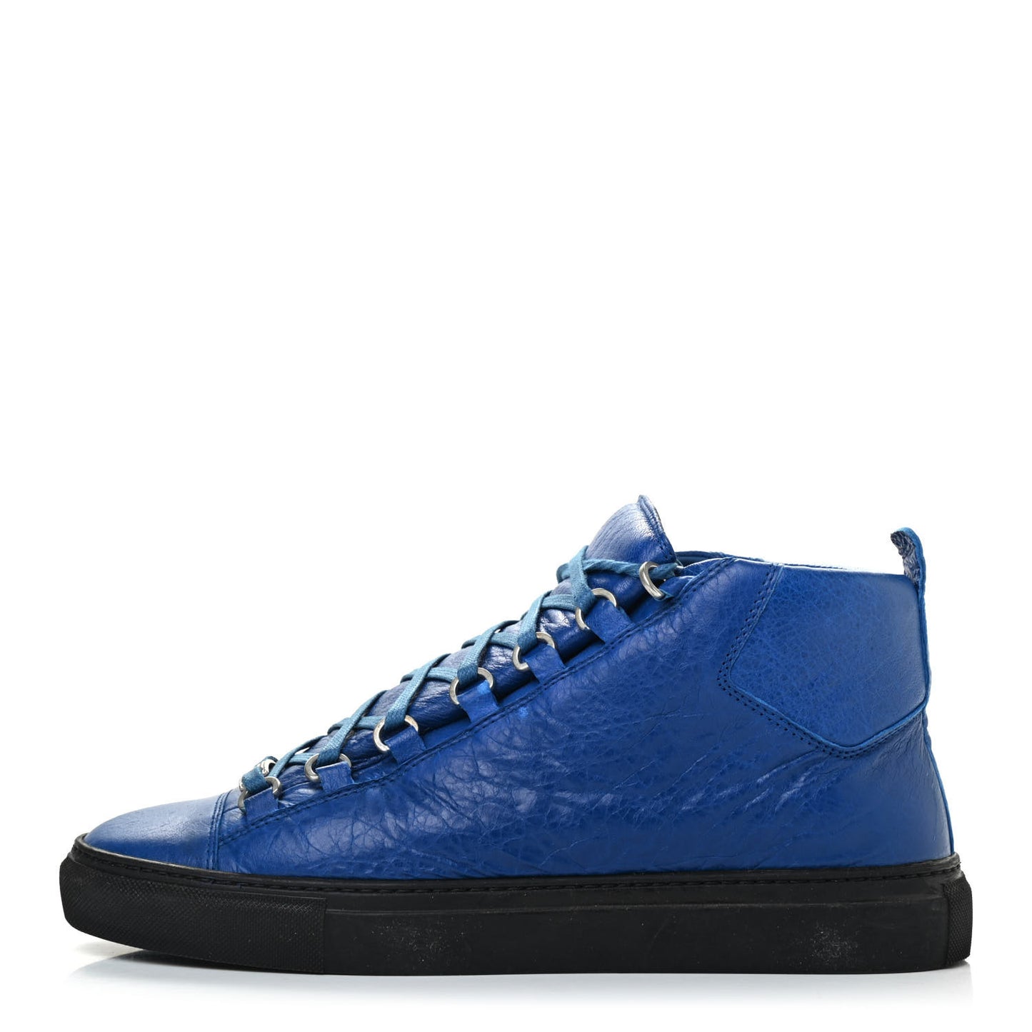 Crinkled Calfskin Womens Arena Sneaker 40 Blue Egyptian