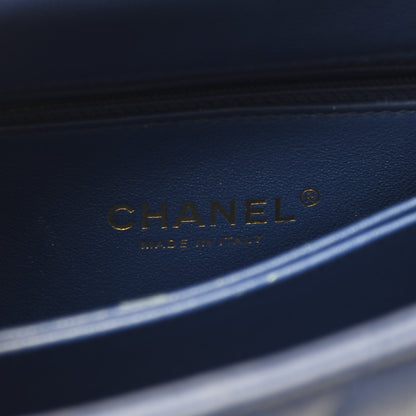Chanel Caviar Elaphe Quilted Mini Coco Handle Flap Blue 7 of 10