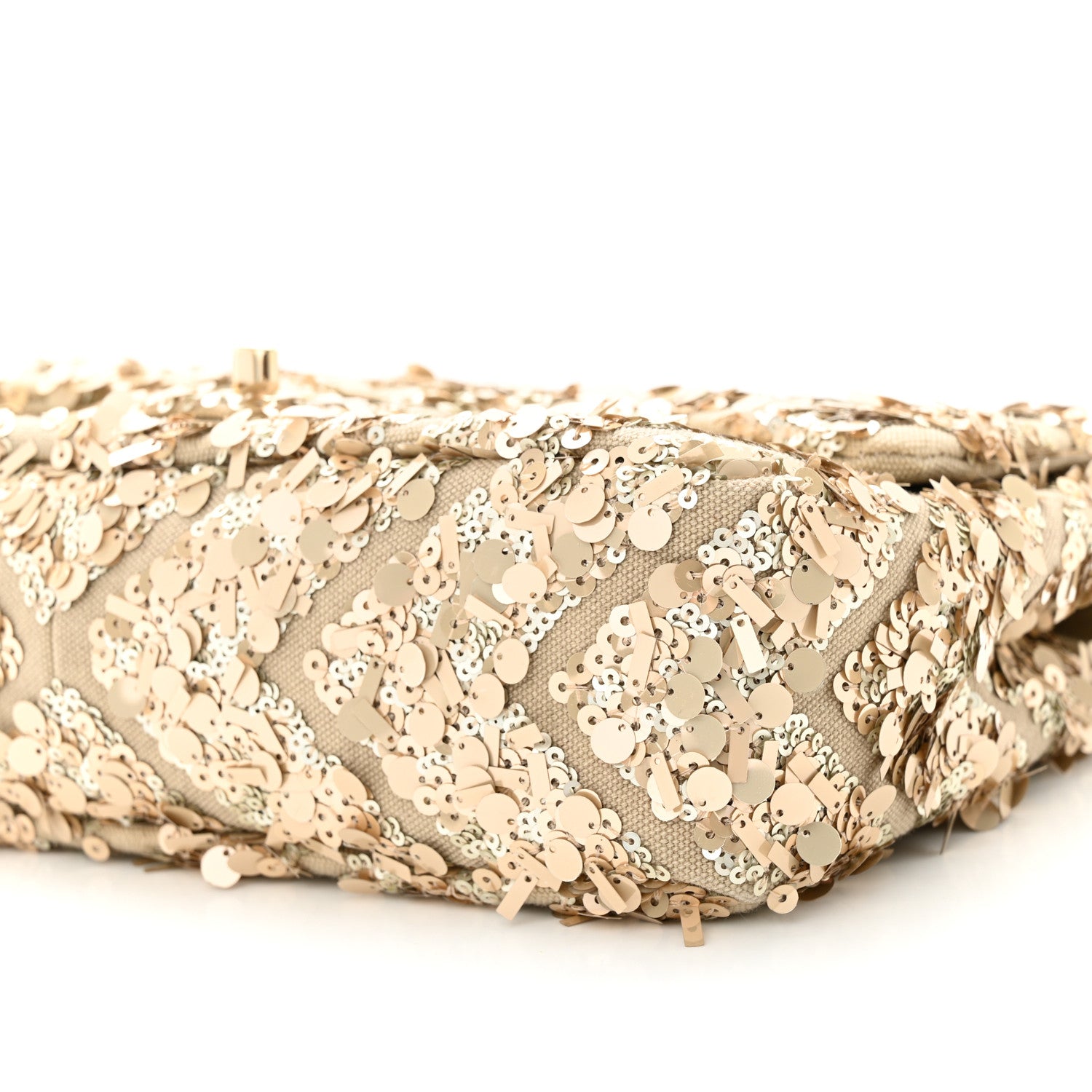 Chanel Sequins Chevron Medium Flap Gold 10 of 11