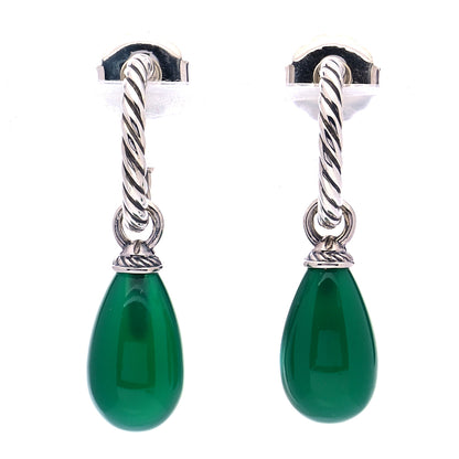 David Yurman Sterling Silver Green Onyx Color Classics Bead Drop Earrings 1 of 7