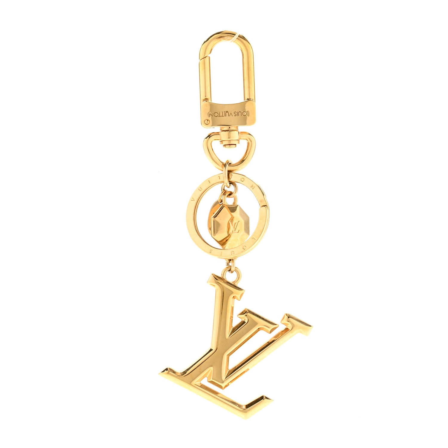 Louis Vuitton LV Facettes Bag Charm Key Holder Gold 1 of 4