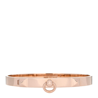 Hermes 18K Rose Gold PM Collier De Chien Bracelet SH 1 of 4