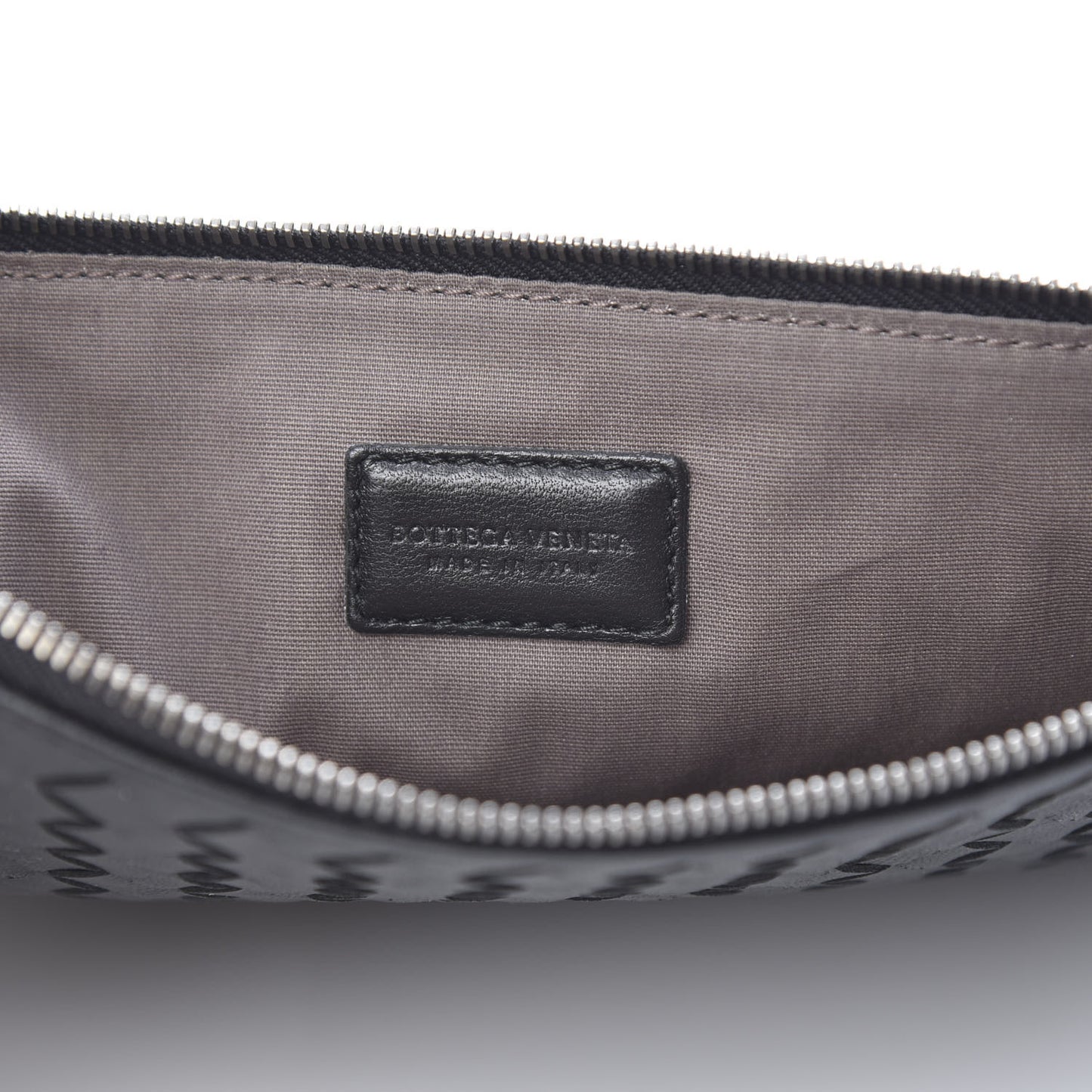 Nappa Intrecciato Medium Zip Pouch Black