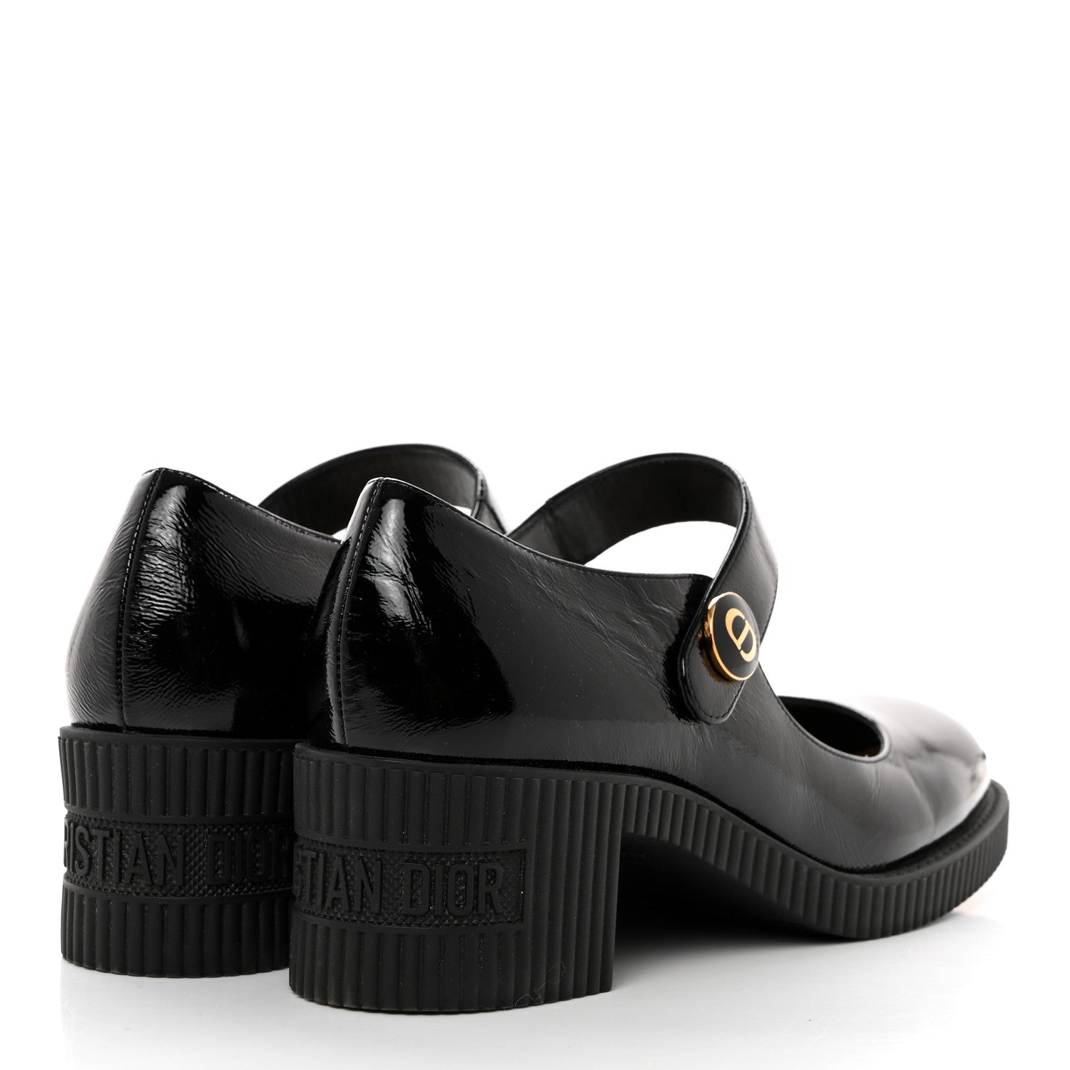 Christian Dior Crinkled Calfskin D-Doll 55mm Pumps 37 Black 4 of 9