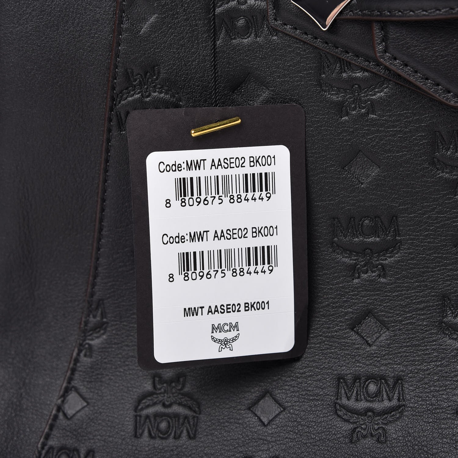 MCM Calfskin Ottomar Monogram Medium Essential Tote Black 11 of 11