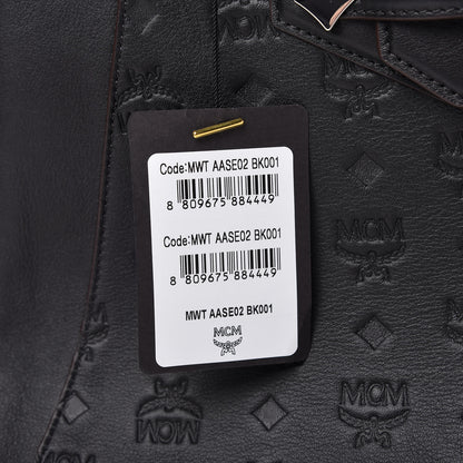 MCM Calfskin Ottomar Monogram Medium Essential Tote Black 11 of 11