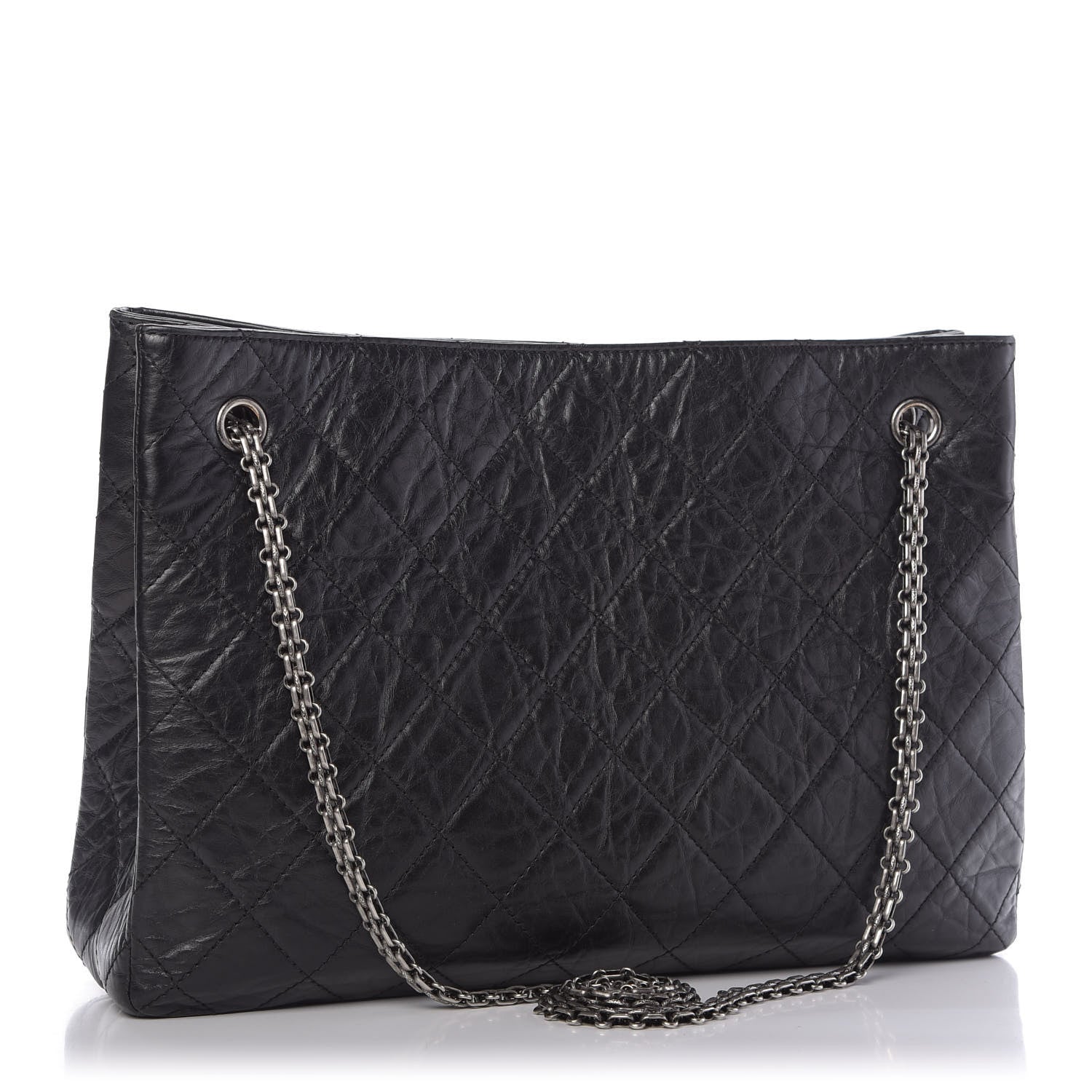 Chanel Aged Calfskin Quilted Reissue 2.55 Tote Black 3 of 9