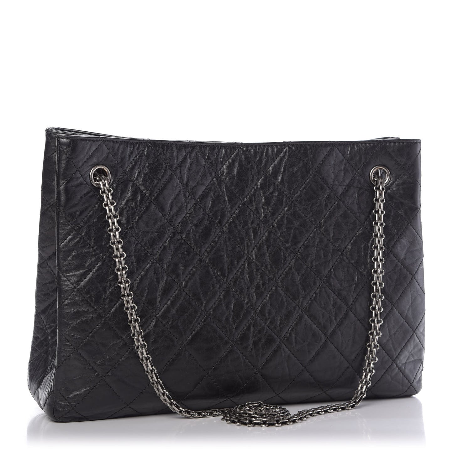Aged Calfskin Quilted Reissue 2.55 Tote Black