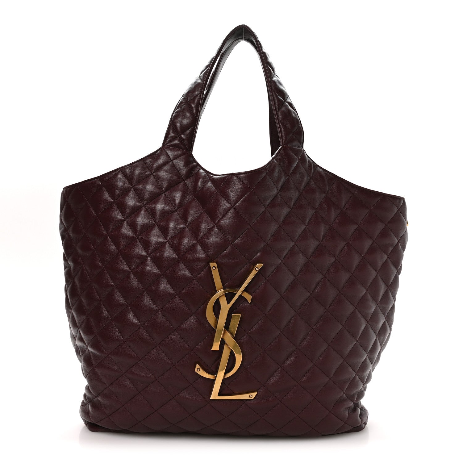 Saint Laurent Lambskin Quilted Maxi Icare Shopping Tote  Rouge Cabernet 2 of 20