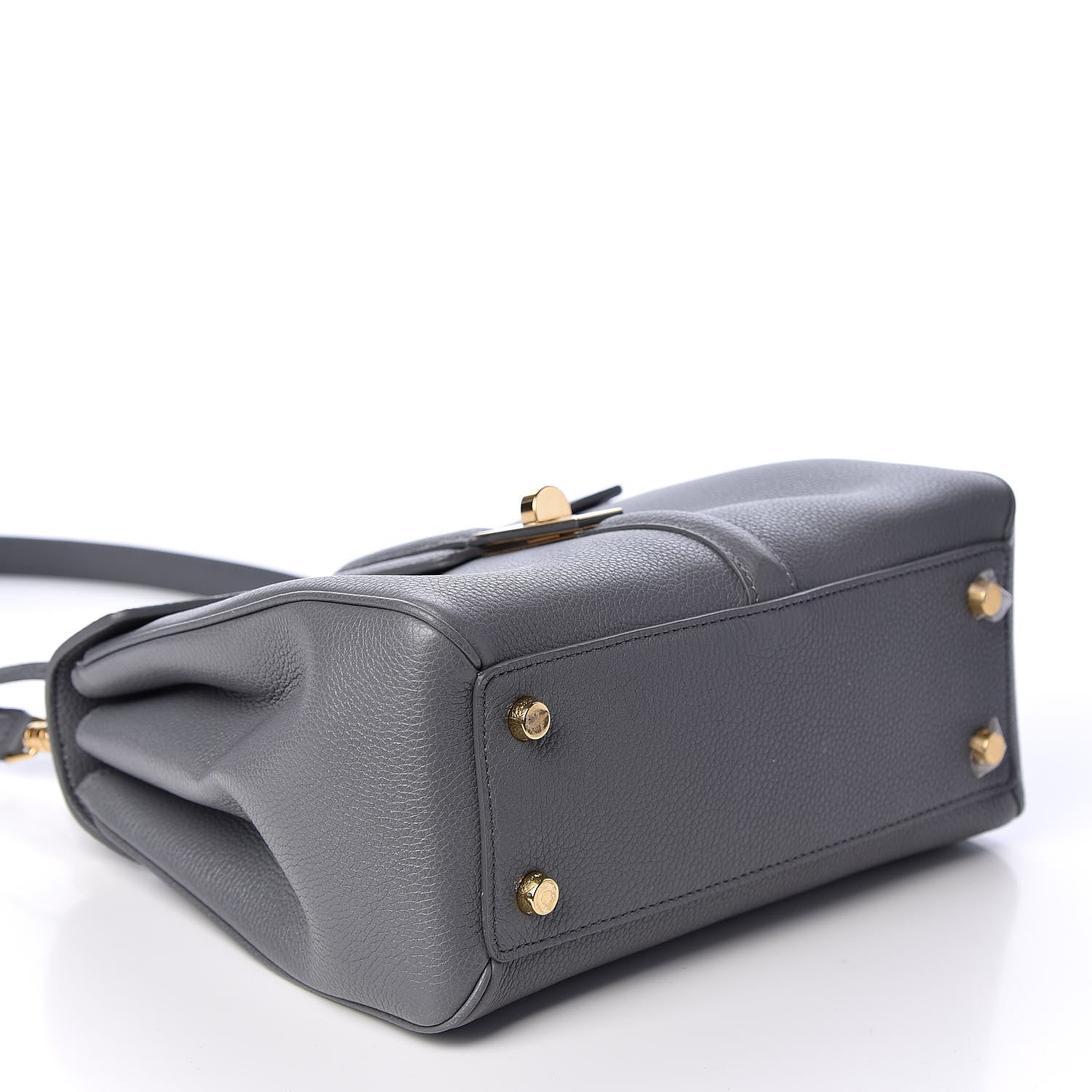 Celine Grained Calfskin Small 16 Top Handle Bag Medium Grey 3 of 9