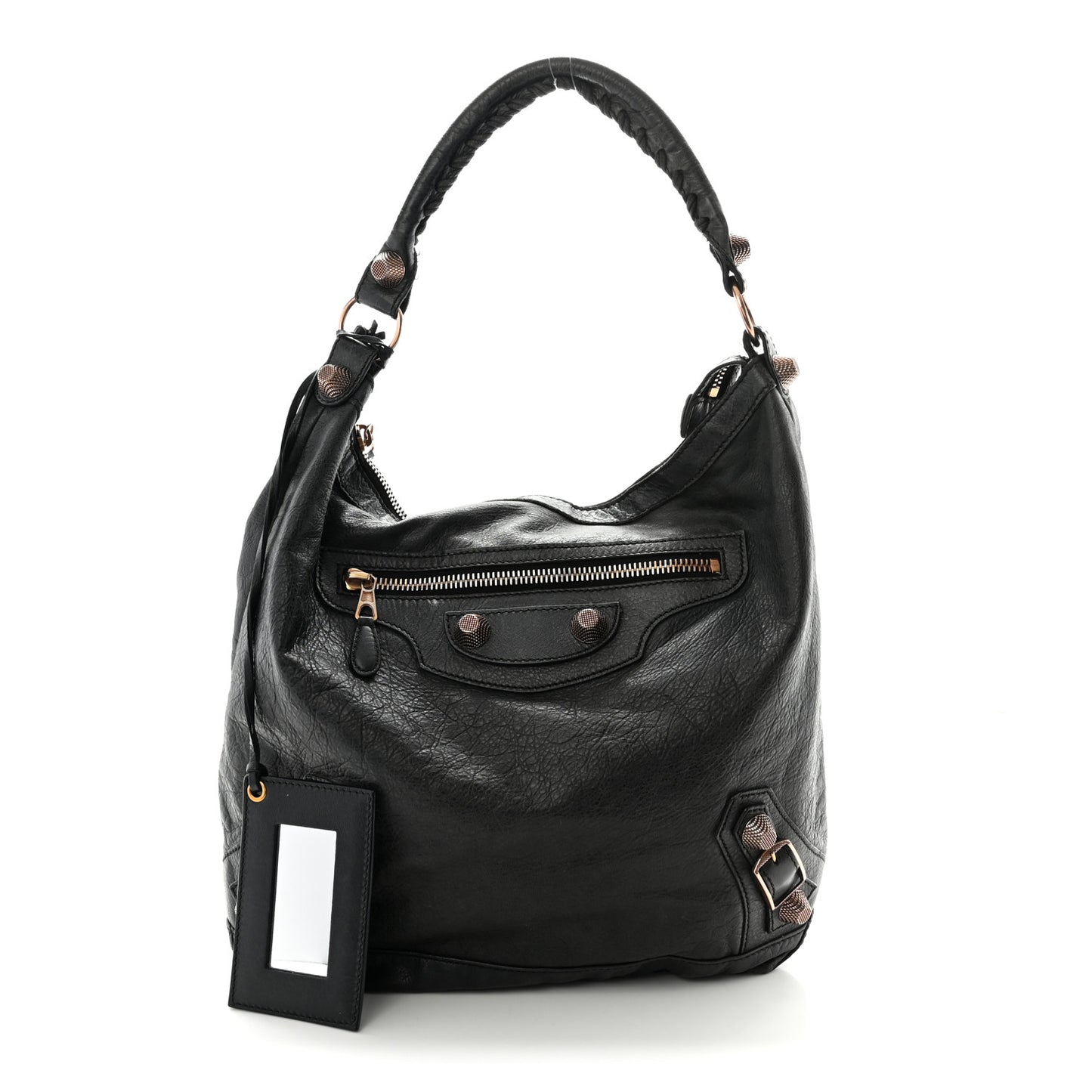 Agneau Giant 21 Rose Gold Hardware Day Hobo Black