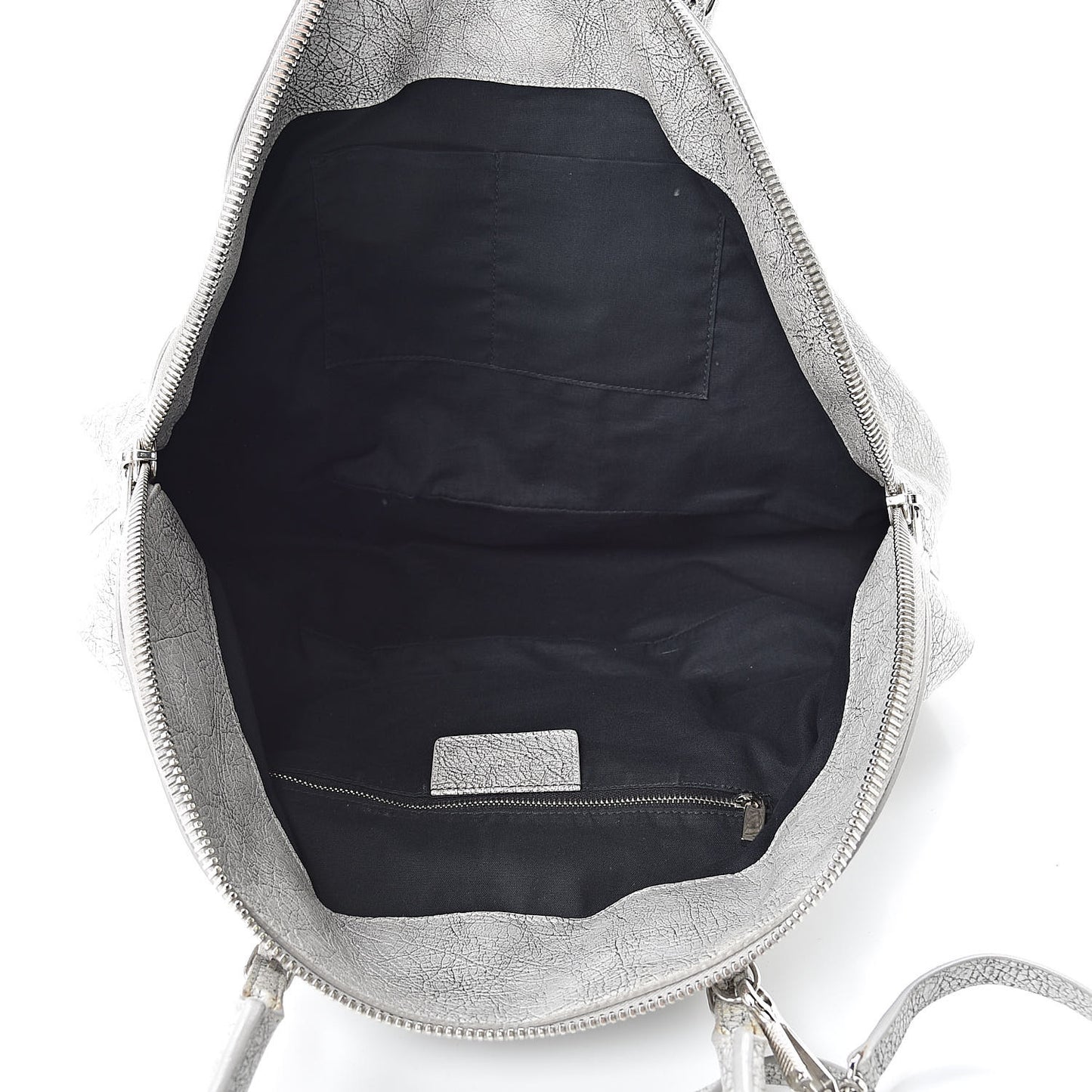 Agneau Classic Silver Hardware Papier Large Bowling Bag Grey