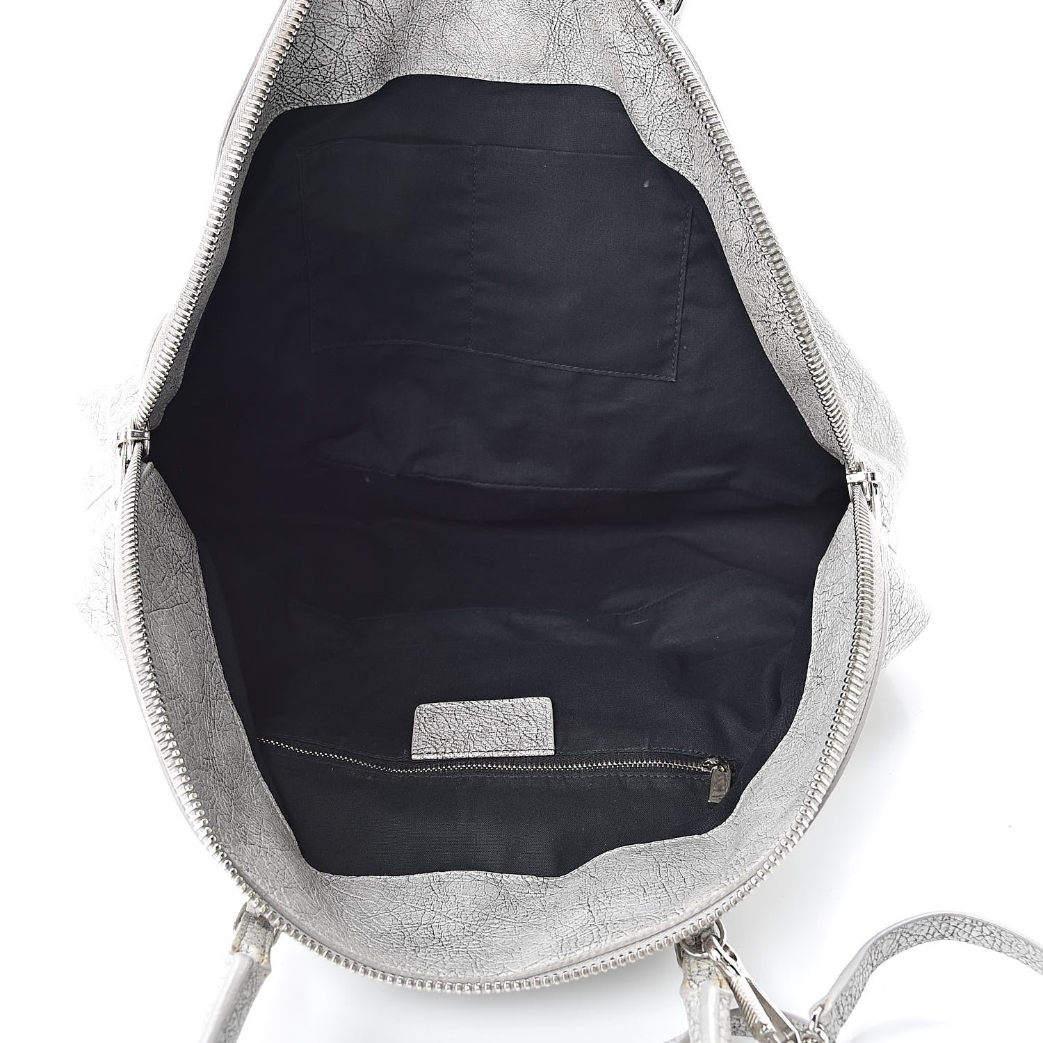Balenciaga Agneau Classic Silver Hardware Papier Large Bowling Bag Grey 5 of 20