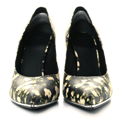Givenchy Calfskin Floral Print Pointed Toe Pumps 41.5 Black Multicolor 2 of 9