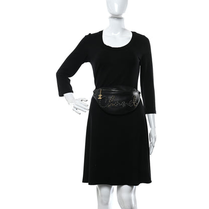 Chanel Calfskin Chain 20s Signe Waist Bag Black 2 of 10