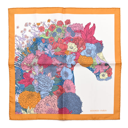 Hermes Silk Robe Legere Scarf 45 Miel White Rose Brun 1 of 4