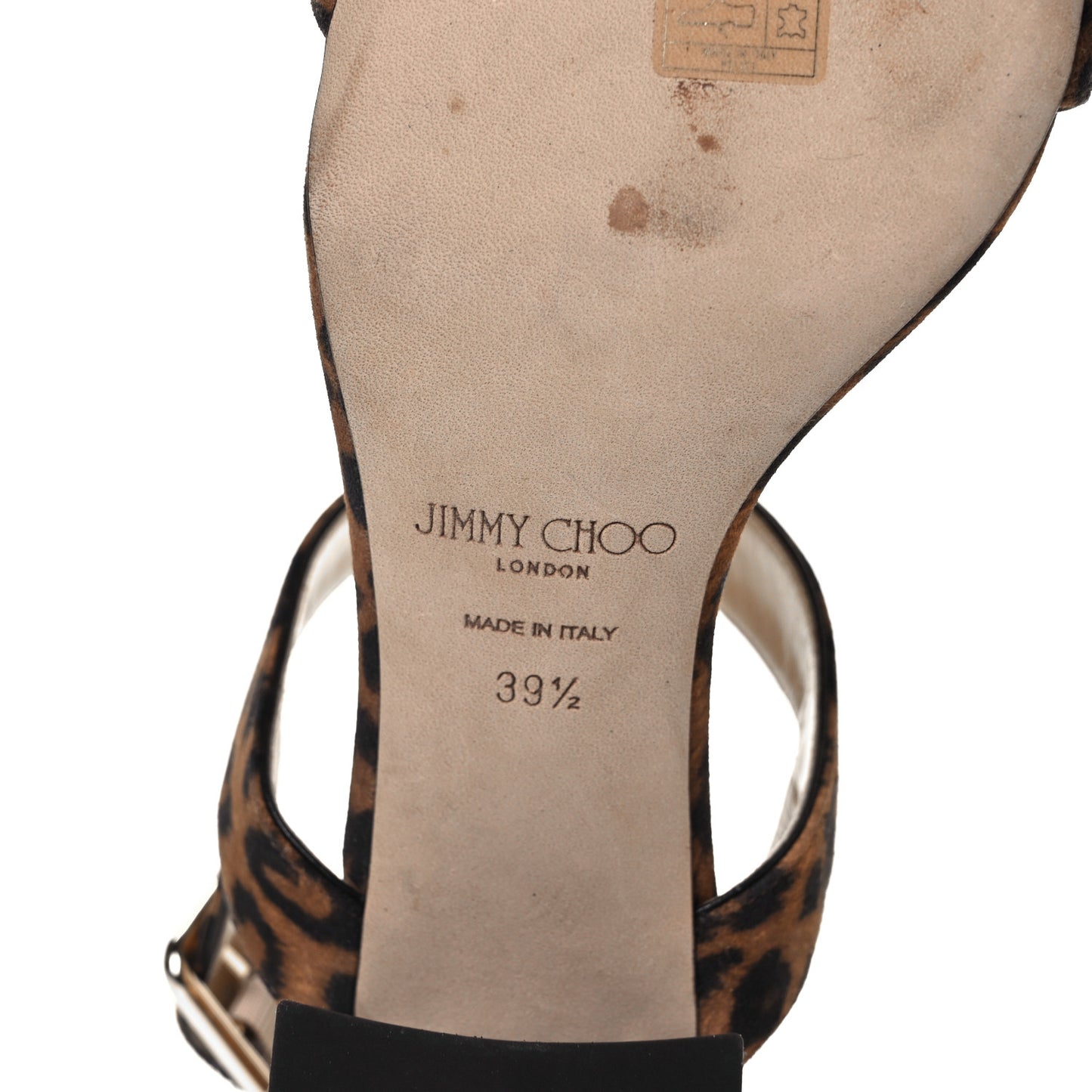 Suede Leopard Print Jin 45 Sandals 39.5 Natural Mix