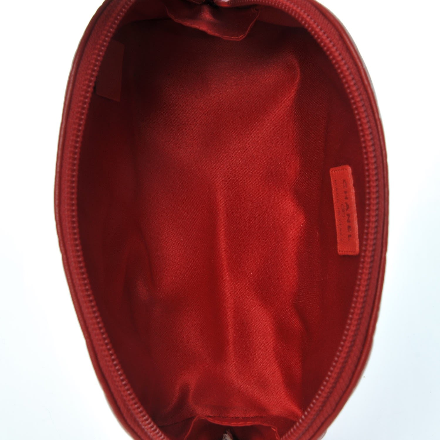 Chanel Lambskin Camellia Embossed Cosmetic Case Red 5 of 8